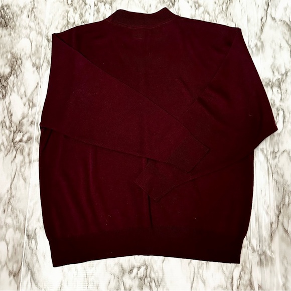 Retro 90’s Henri Valdise Burgundy Mock Neck Sweater Sz XL Soft Cozy Oversized - Picture 4 of 8